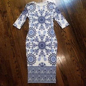 Blue and White Dress